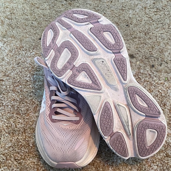 Hoka Women's Running Shoes in Dusty Pink and White - Picture 4 of 7